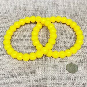 Yellow‎ Solid Acrylic Ball Bracelets Bangles